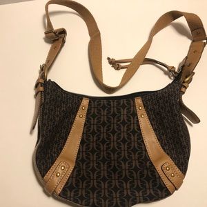 Fossil Black and Tan Shoulder Purse